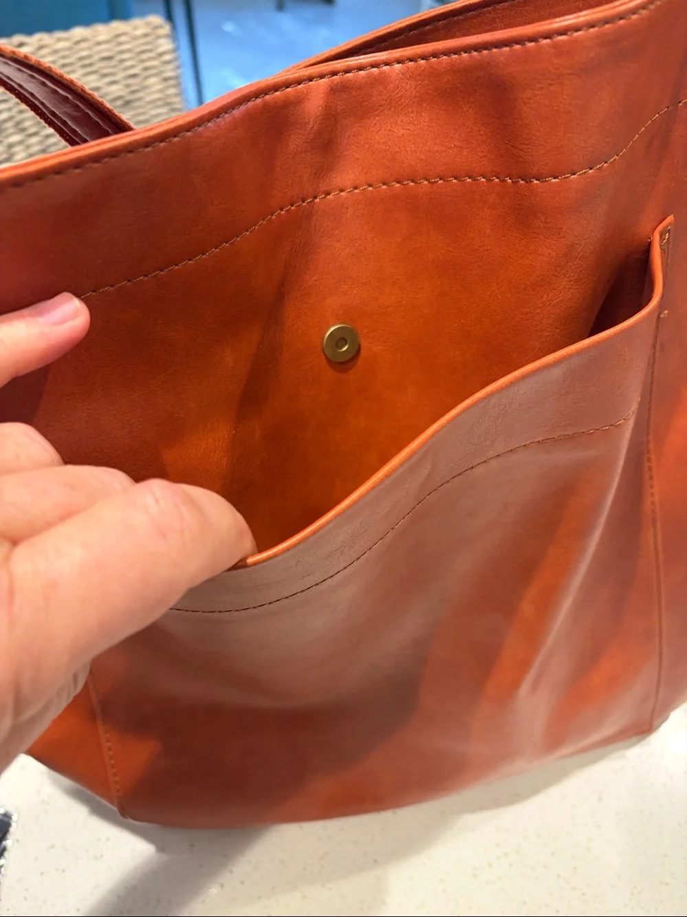 Grace’s Tote Bag. - Rust Leather Tote Bag - Elegant Everyday Shoulder Bag!